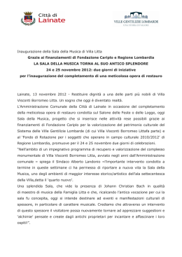Inaugurazione della Sala della Musica di Villa Litta Grazie ai