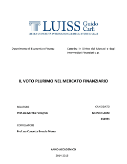 IL VOTO PLURIMO NEL MERCATO FINANZIARIO