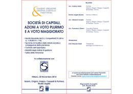 SOCIET&Agrave; DI CAPITALI, AZIONI A VOTO PLURIMO E A VOTO