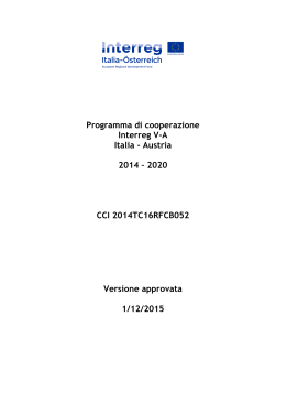 Interreg VA Italia - Austria - Cooperazione Territoriale Europea