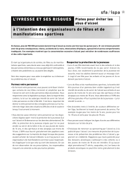 à l`intention des organisateurs de fêtes et de manifestations sportives
