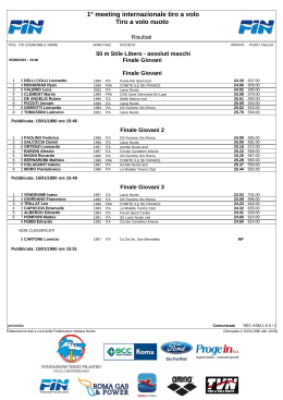 TIRO A VOLO NUOTO - risultati delle finali