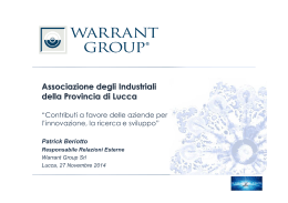 Presentazione Warrant Lucca - Associazione degli Industriali