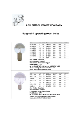 ABU SIMBEL EGYPT COMPANY Surgical & operating room bulbs