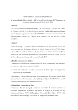 INFORMATIVA VIDEOSORVEGLIANZA