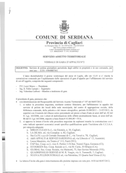 Verbale di gara n&deg;2 - Comune di Serdiana