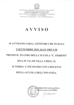 ISTITUTO COMPRENSIVO &ldquo;VIA MASCAGNI&rdquo; - IC Sinopoli