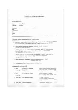 Curriculum Vitae BM Wheaton - Amministrazione aperta