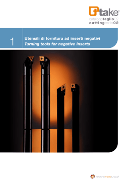 Turning tools for negative inserts Utensili di tornitura ad