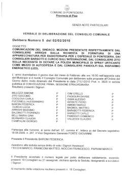 senza note particolari verbale di deliberazione del