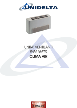 UNITA` VENTILANTI FAN UNITS CLIMA AIR