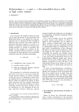 Relationships (cu ~ w) and (cu — 5) for remoulded clayey soils