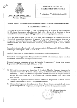 Provv. segr. n. 40 - Comune di Pozzallo