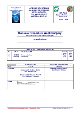 1. manuale procedure week surgery