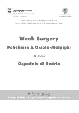 Week Surgery - Policlinico S.Orsola