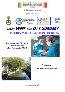 WEEK alla DAY SURGERY - dottor Edoardo DE ANGELIS, chirurgo