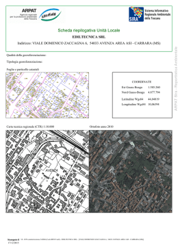 Scheda riepilogativa Unit&agrave; Locale - SIRA