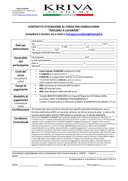 Modulo d`iscrizione - Kriva Parrucchieri