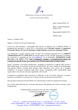 F.I.D.A.L. – Comitato Provinciale di Trieste - Via dei Macelli 5