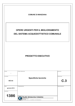 Specifiche Tecniche - Comune di Manziana