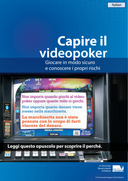 Capire il videopoker - Gambling Help Online