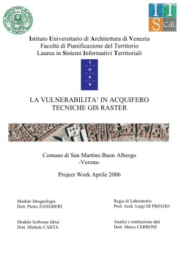 la vulnerabilita` in acquifero tecniche gis raster