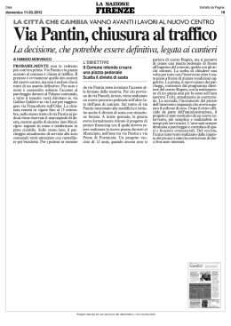 Via Pantin, chiusura al traffico