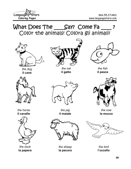 What Does The ____Say? Come Fa ____ ? Color the animals