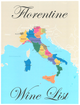 The Florentine Wine and Beverage Menu