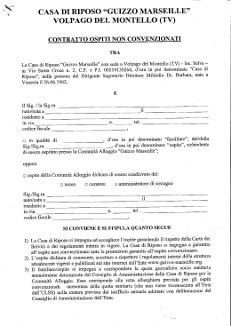 Contratto ospiti non convenzionati - Casa di Riposo Guizzo