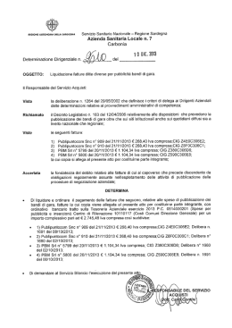 Determinazione del 10 Dicembre 2013, N.2610 [file]