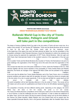 Rollerski World Cup in the city of Trento Noeckler, Pellegrin and