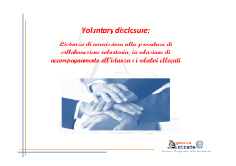Voluntary disclosure: