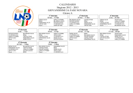 CALENDARIO Stagione 2012 - 2013 GIOVANISSIMI 2A FASE