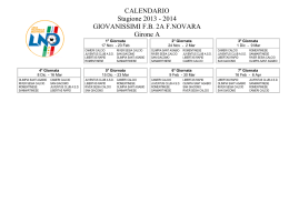 CALENDARIO Stagione 2013 - 2014 GIOVANISSIMI F.B. 2A F