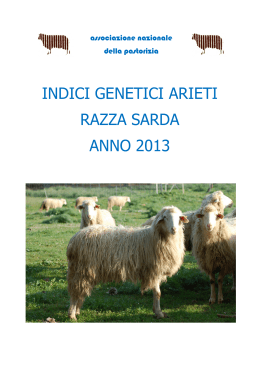 INDICI GENETICI ARIETI RAZZA SARDA ANNO 2013