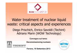 Water treatment of nuclear liquid waste - WOW