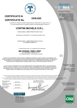 BS OHSAS 18001 2007 Sicurezza