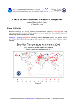 Climate Report November 2006 (NOAA-NCDC-U.S)