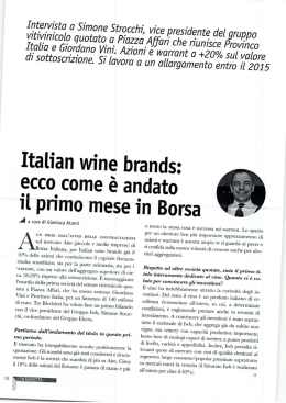 Tre bicchieri Gambero Rosso &ndash; IWB ecco come &egrave; andato il primo