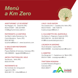 menu km0 - Terre di Castagno