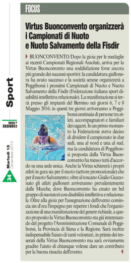 Corriere di Siena del 15 12 2015
