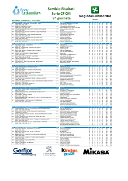 Servizio Risultati Serie CF CM 9^ giornata