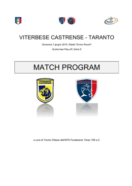 scarica qui il match program della gara viterbese