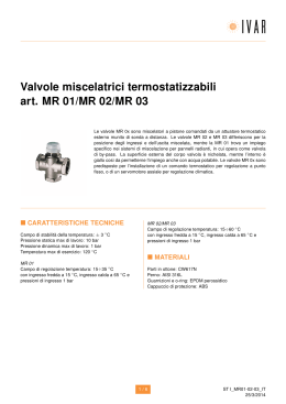 Valvole miscelatrici termostatizzabili art. MR 01/MR 02/MR 03