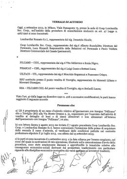accordo di passaggio dipendenti da lombardini rezzato a coop