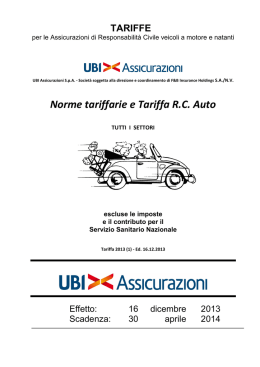 Norme tariffarie e Tariffa RC Auto