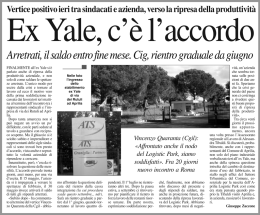 EX YALE, C`È L`ACCORDO di GIUSEPPE ZACCONE