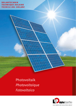 Photovoltaik Photovoltaïque Fotovoltaico - Alpha