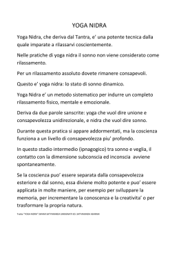 YOGA NIDRA - Lo Yoga di Ananda Bhairav